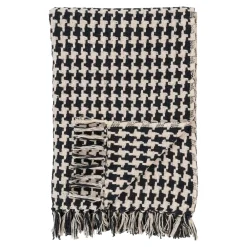 Textile·Plaids / Jetés|FALLON Jeté de canapé noir & blanc – motif pied-de-poule