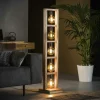 Lampadaires|Lucknow Lampadaire contemporain échelle bois 5 lampes