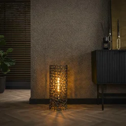 Lampadaires|Lampes À Poser·Lampe Style Industriel|RALF Lampadaire décoratif en métal effet toile H 92 cm