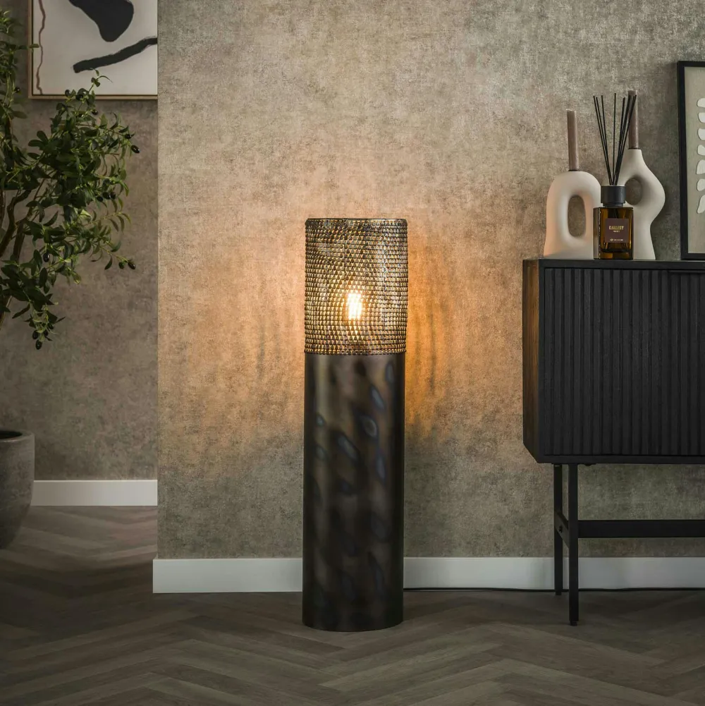 Lampadaires|Lampes À Poser·Lampe Style Industriel|RALF Lampadaire décoratif en métal effet toile H 92 cm