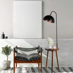 Lampadaires|KILIS Lampadaire de lecture noir avec table intégrée