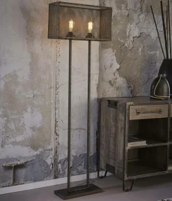 Lampadaires|Lampes À Poser·Lampe Style Industriel| Lampadaire industriel grillagé forme rectangle RALF