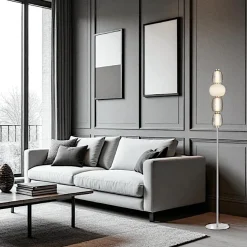 Lampadaires|SYCOMORE Lampadaire moderne verre taillé – abat‑jour bijoux 