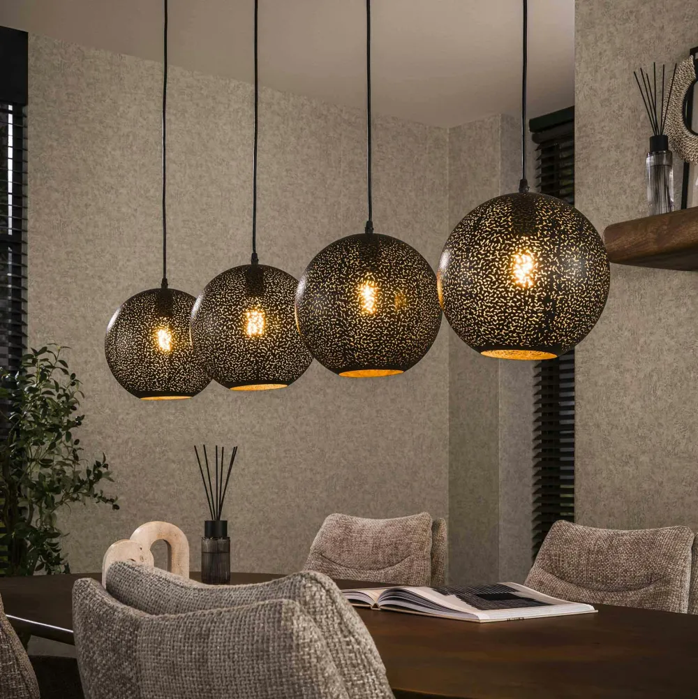 Lampadaires|Lampes À Poser·Lampe Style Industriel|RALF Lampadaire noir avec 7 abat-jour forme tube