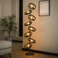 Lampadaires|Lampes À Poser·Lampe Style Industriel|RALF Lampadaire salon 8 anneaux