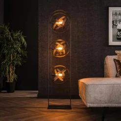 Lampadaires|Lampes À Poser·Lampe Style Industriel|TRIBECA Lampadaire salon 3 anneaux métalliques