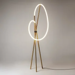 Lampadaires|AURORA Lampadaire tige LED noir avec 1 tube lumineux