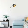 Lampadaires|SILE Lampadaire vintage noir & doré avec abat-jour orientable