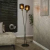 Lampadaires|NOVA Lampadaire vintage verre – 2 abat–jour croisés bronze