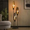 Lampadaires|Niagara Lampadaire vintage XL avec abat-jour en verre forme torche