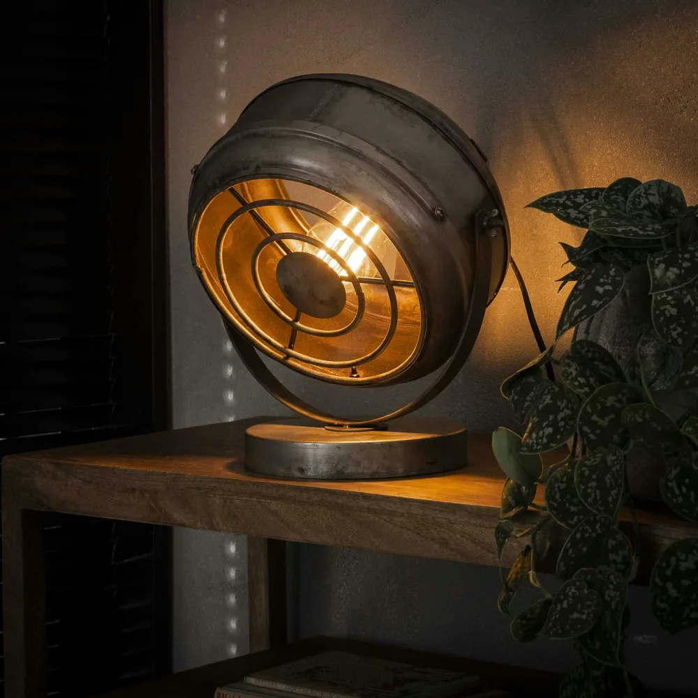 Univers Déco·Loft Industriel|Lampes À Poser·Lampe Style Industriel| Lampe à poser industrielle forme ronde TRIBECA