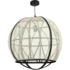 Suspensions / Lustres| Lampe boule noire et blanche