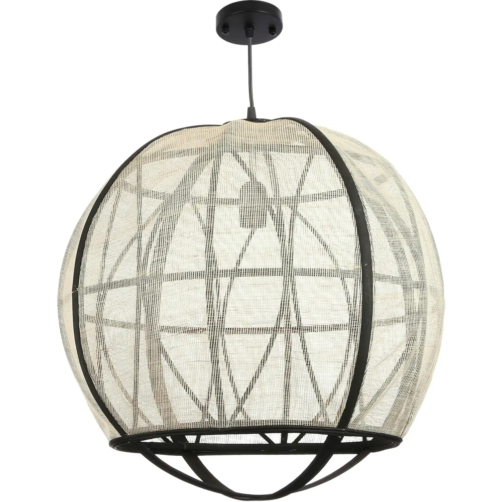 Suspensions / Lustres| Lampe boule noire et blanche