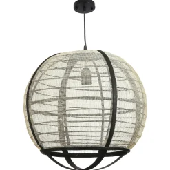 Suspensions / Lustres| Lampe boule noire et blanche