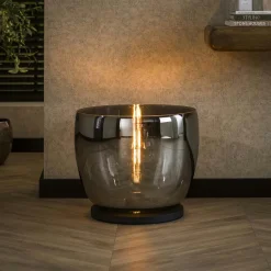 Lampadaires|Niagara Lampe de salon moderne avec vasque en verre ambré 27 cm