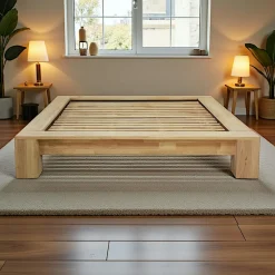 Lits 2 Places|New Orléans Lit 2 places Hévéa à lattes pour couchage 160x200 202x242x40cm NEW ORLEANS