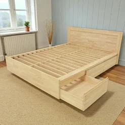 Lits Scandinaves|Lits 2 Places|Baltic Lit 2 places Hévéa avec 6 tiroirs pour couchage 160x200 168x207x80cm