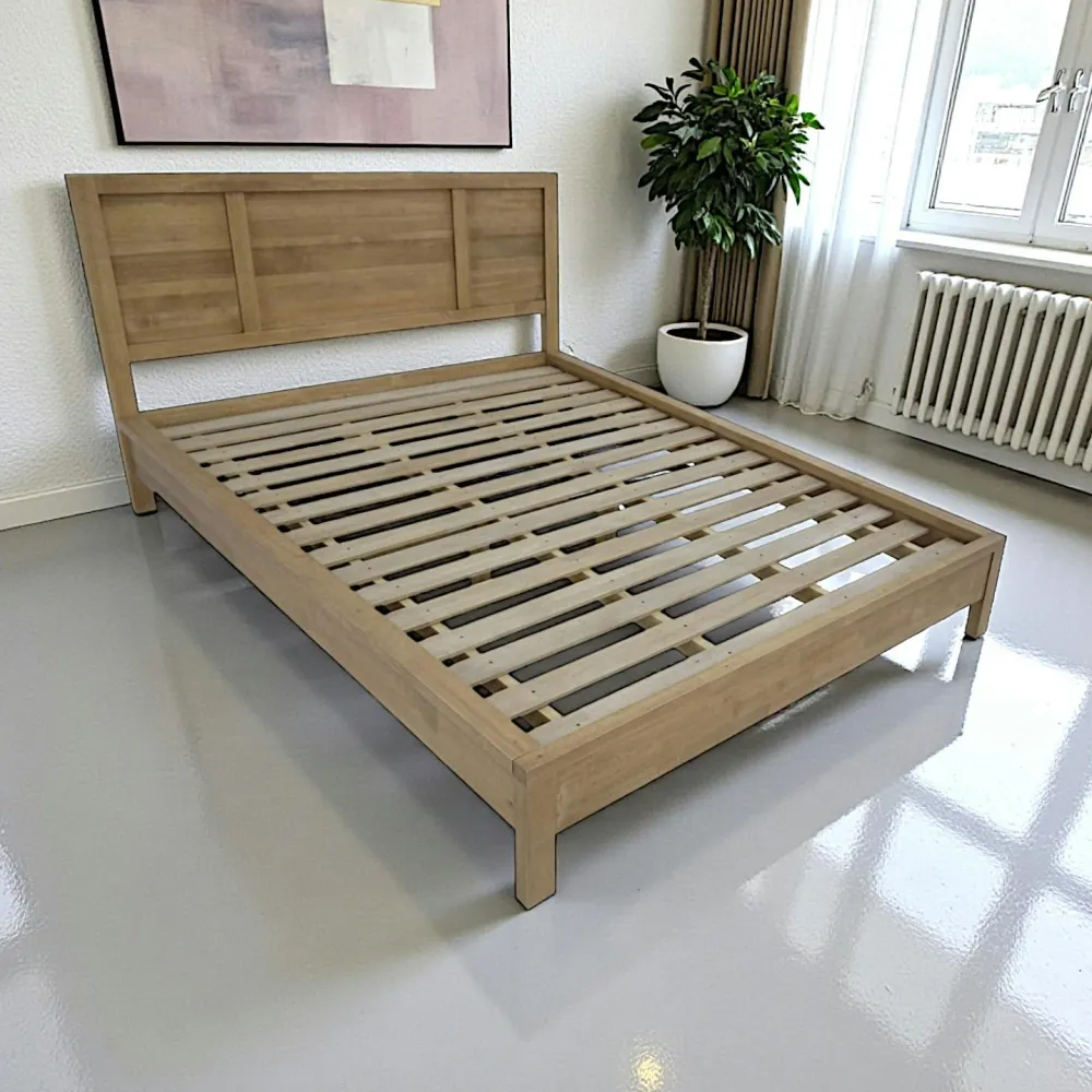 Lits 2 Places|Helena Lit 2 places Hévéa pour couchage 140x190 154x200x95cm