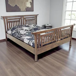 Lits 2 Places|Maori Lit 2 places Pagode Hévéa pour couchage 180x200 pieds évasés 210x213x106cm