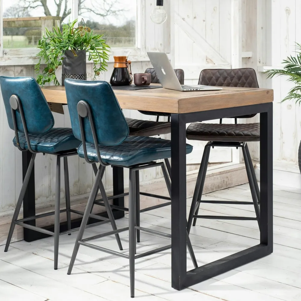 Univers Déco·Maison De Campagne|Univers Déco·Loft Industriel|BRISBANE Mange-debout rectangulaire bois recyclé 120x75