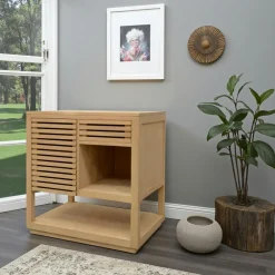 Buffets En Bois|Buffets En Bois|New Orléans Meuble / Buffet 1 porte Persienne, 1 tiroir façade Persienne, 1 niche, 1 plateau bas 80x60x85cm NEW ORLEANS