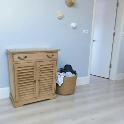 Meubles D'Entrée·Vestiaires|Meubles D'Entrée·Vestiaires / Meubles À Chaussures|Maori Meuble à chaussures Hévéa 2 portes persiennes, 1 tiroir 80x40x88cm