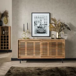 Meubles D'Entrée·Vestiaires|Meubles D'Entrée·Vestiaires / Meubles À Chaussures|Docker Meuble à chaussures hévéa recyclé naturel et métal noirci 7 tiroirs 65X40X150cm