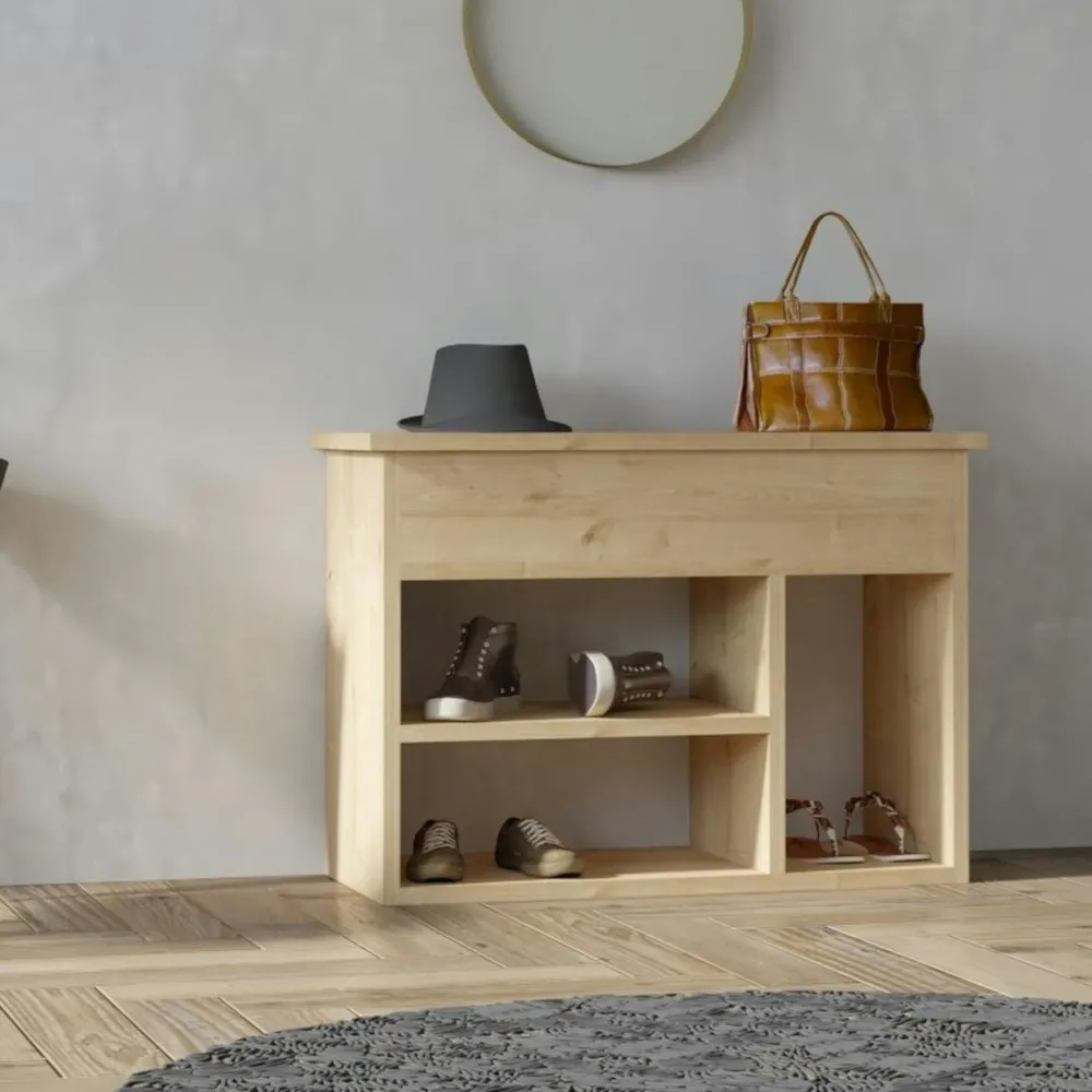 Meubles D'Entrée·Vestiaires|Meubles D'Entrée·Vestiaires / Meubles À Chaussures|MARFA Meuble à chaussures moderne effet bois clair