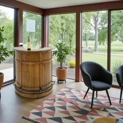 Meubles De Salle À Manger·Meubles Bar|Tradition Meuble bar ancien demi lune hévéa