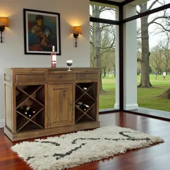 Meubles De Salle À Manger·Meubles Bar|Tradition Meuble bar avec casier à bouteilles hévéa 149cm