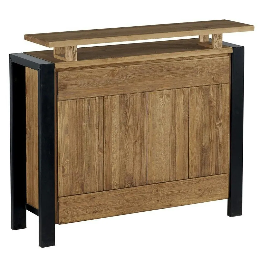Meubles De Salle À Manger·Meubles Bar|Loundge Meuble bar pin massif brossé 2 tiroirs 126cm