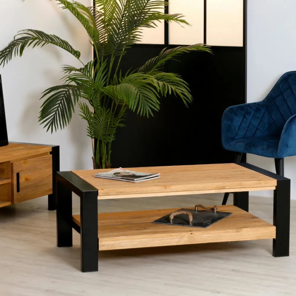 Meubles De Salle À Manger·Meubles Bar|Loundge Meuble bar pin massif brossé 2 tiroirs 126cm