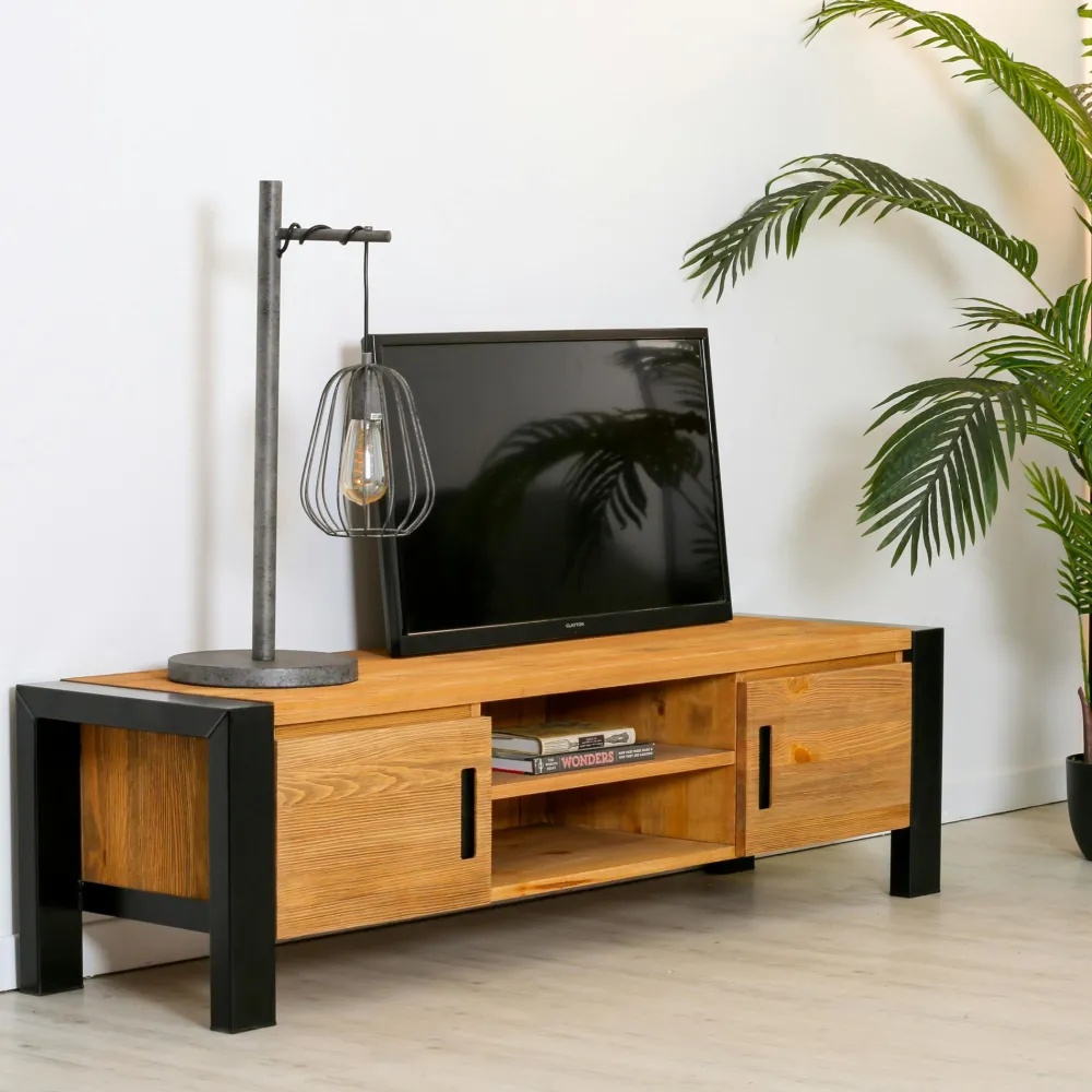 Meubles De Salle À Manger·Meubles Bar|Loundge Meuble bar pin massif brossé 2 tiroirs 126cm