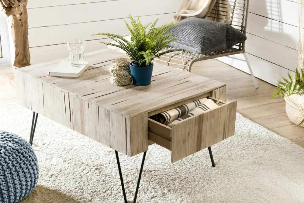 Univers Déco·Scandinave Hygge|Univers Déco·Globe-Trotter|Jaipur Meuble console bois flotté teck 120x39 cm