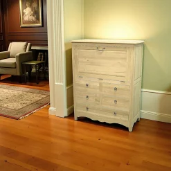 Meubles De Rangement·Petits Meubles De Rangement|Tradition Meuble de rangement Hévéa 1 porte à battant, 5 tiroirs 100x45x125cm