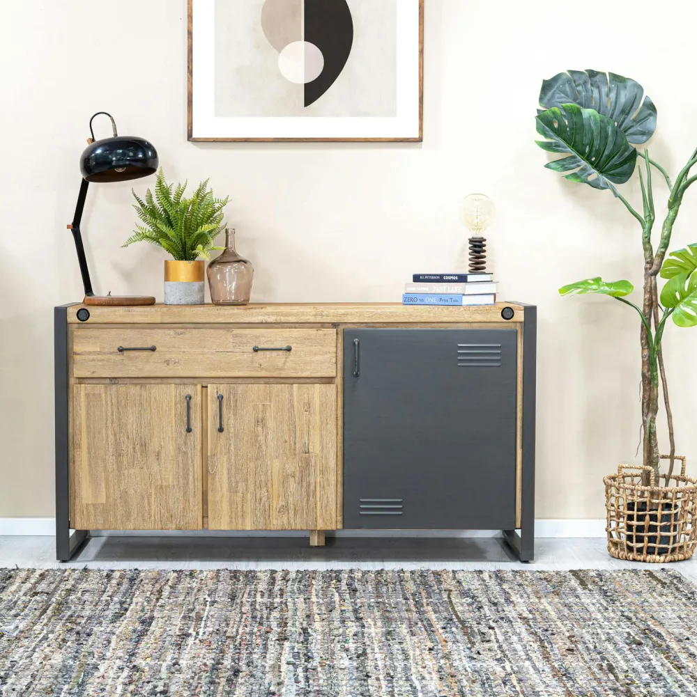 Buffets Industriels|Buffets Industriels|Brooklyn Meuble de Rangement style industriel en bois et métal