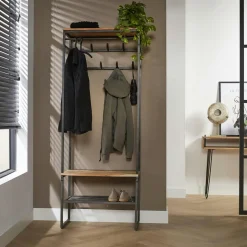 Meubles D'Entrée·Portemanteaux|Portemanteaux Industriels|Melbourne Meuble d'entrée en bois d'acacia