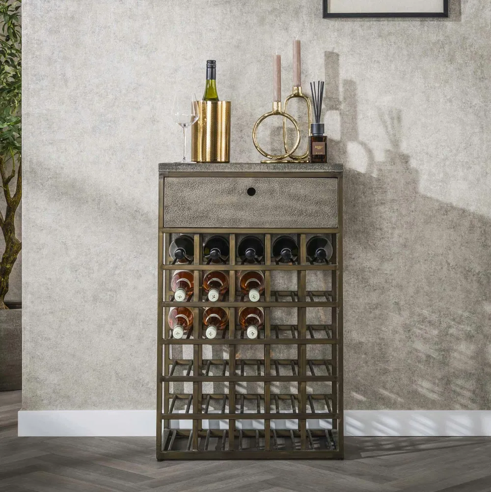 Meubles De Salle À Manger·Meubles Bar|RALF Meuble range-bouteilles vintage avec tiroir de rangement