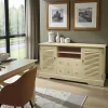 Buffets En Bois|Buffets En Bois|Maori Meuble TV / Buffet Hévéa 2 portes persiennes, 6 tiroirs, 2 niches 150x44x80cm