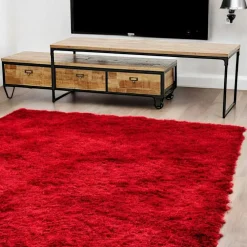 Meubles Tv Vintage|Meubles Tv Industriels|Loft / Loft Colors Meuble TV à roulettes en 2 parties, 2 tiroirs, 1 grand plateau en Hévéa recyclé naturel et métal 100x45x50cm LOFT