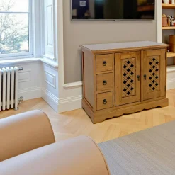 Meubles Tv En Bois|Maori Meuble TV 3 tiroirs 2 portes hévéa 90x45x72cm