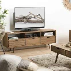 Univers Déco·Maison De Campagne|Meubles Tv Scandinaves|LIMA Meuble tv avec rangement en bois de sapin
