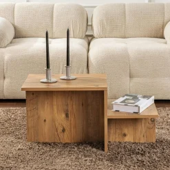 Meubles Tv En Bois|MARFA Meuble TV avec rangement - effet travertin