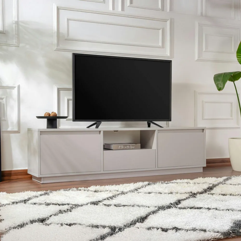 Meubles Tv En Bois|MARFA Meuble TV avec rangement - finition effet pin