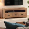 Meubles Tv Scandinaves|Meubles Tv En Bois|Fjord Meuble TV bois de chêne 3 tiroirs