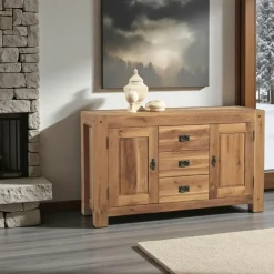 Meubles Tv En Bois|Meubles Tv Scandinaves|Fjord Meuble TV bois de chêne 2 tiroirs