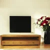 Meubles Tv En Bois|Bisho Meuble TV bois de teck 3 tiroirs