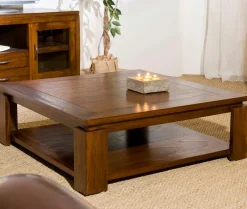 Meubles Tv En Bois|Bisho Meuble TV bois de teck 3 tiroirs