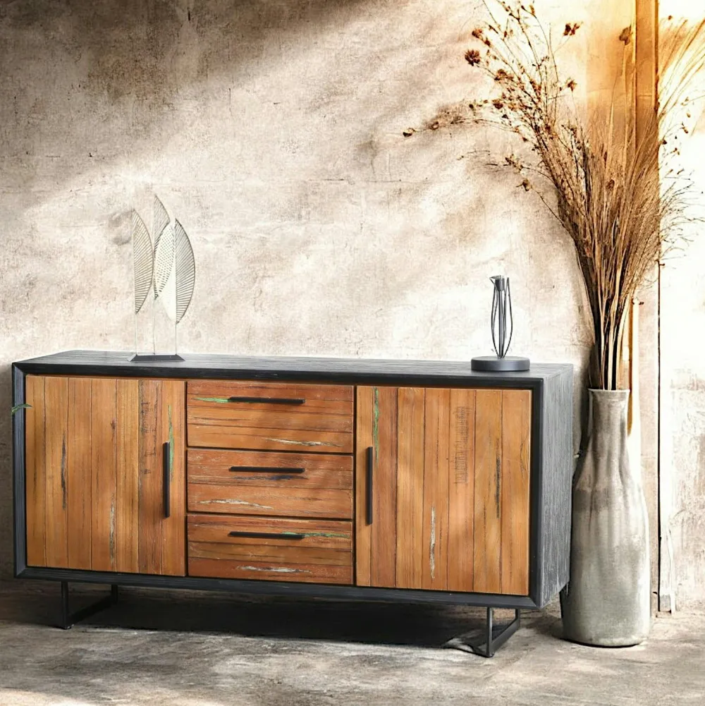 Meubles Tv En Bois|PHOENIX Meuble tv bois recyclé de bateau