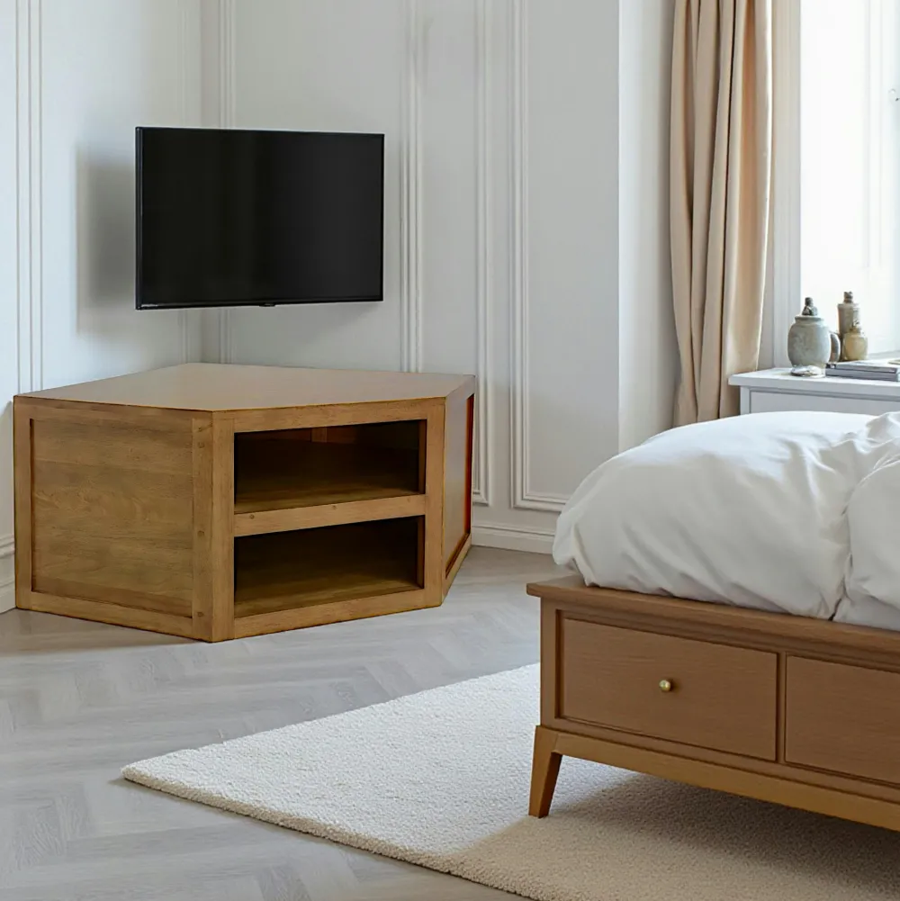 Meubles Tv D'Angle|Meubles Tv En Bois|Olga Meuble TV d'angle hévéa 76CM